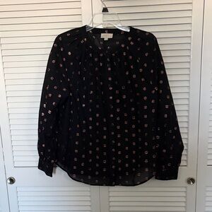 Loft Black Floral Women's Top